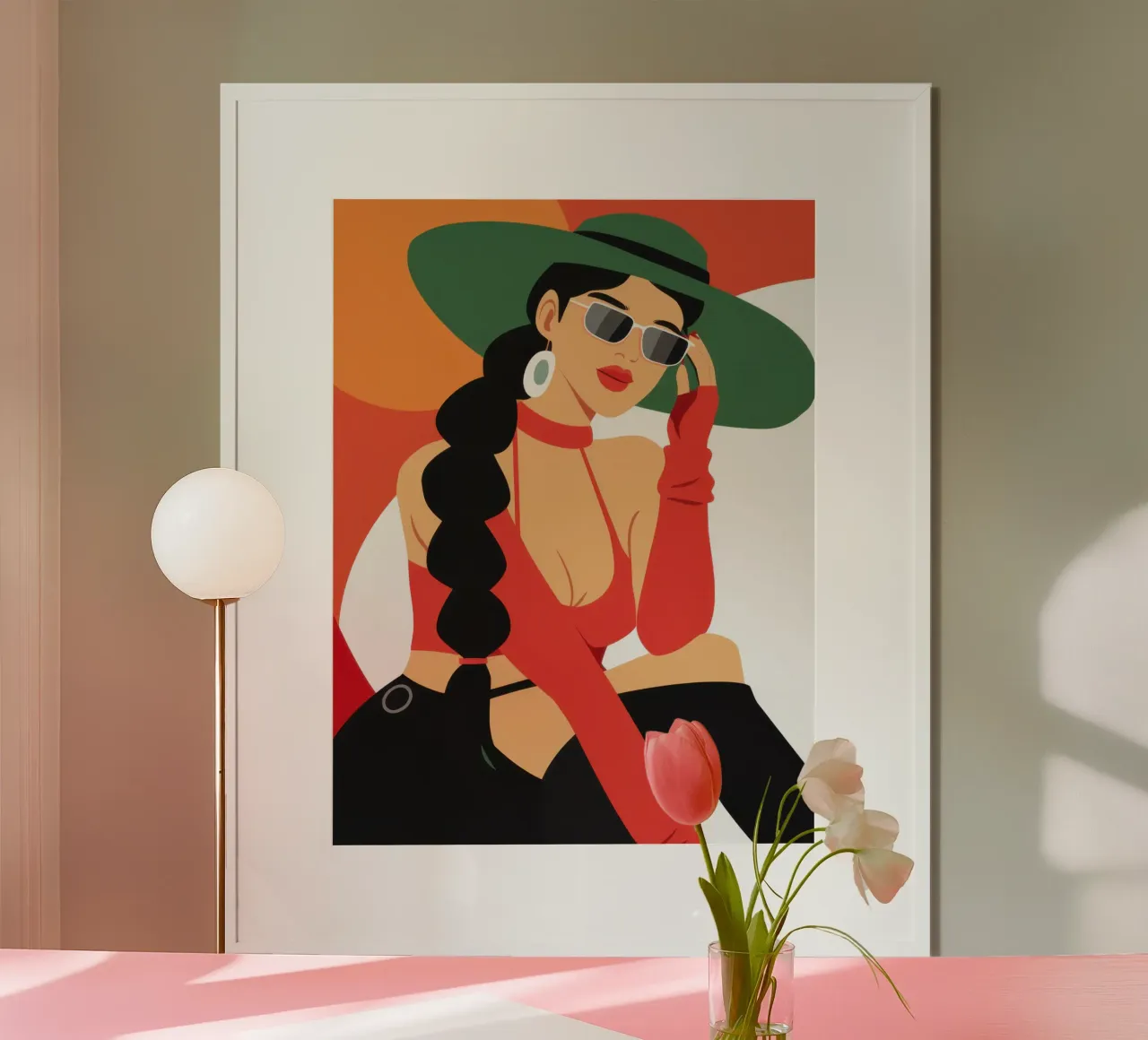 Smaragd-Diva-Glamour Poster von Mossy Pigment