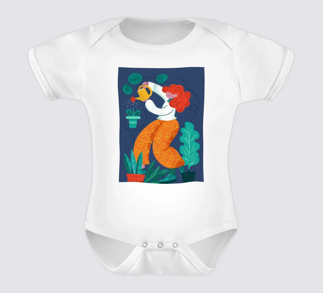 Tucano e fiori body neonato maniche corte da Lune Dreams