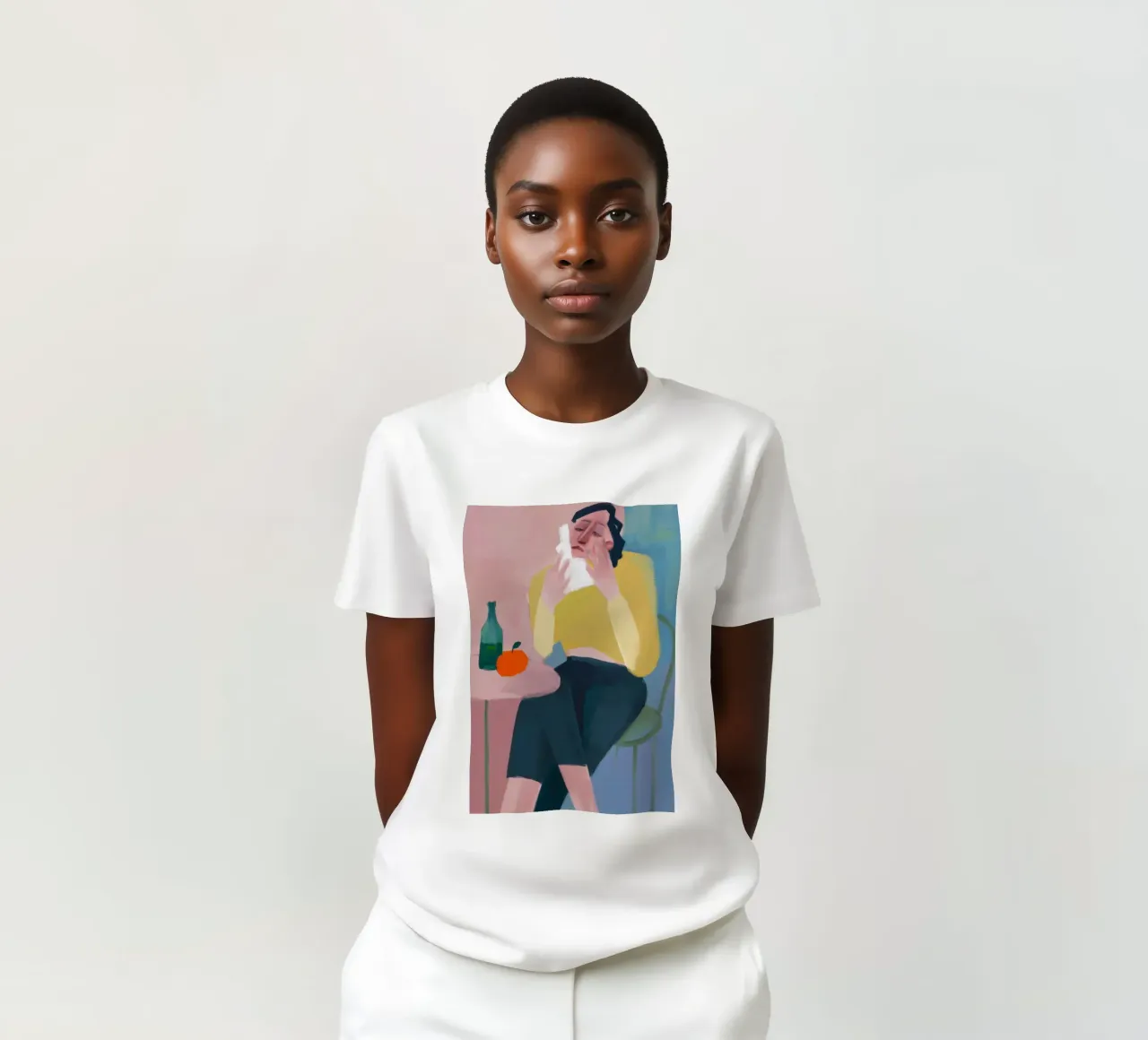 Pensive Wine Repose t-shirt by Mossy Pigment