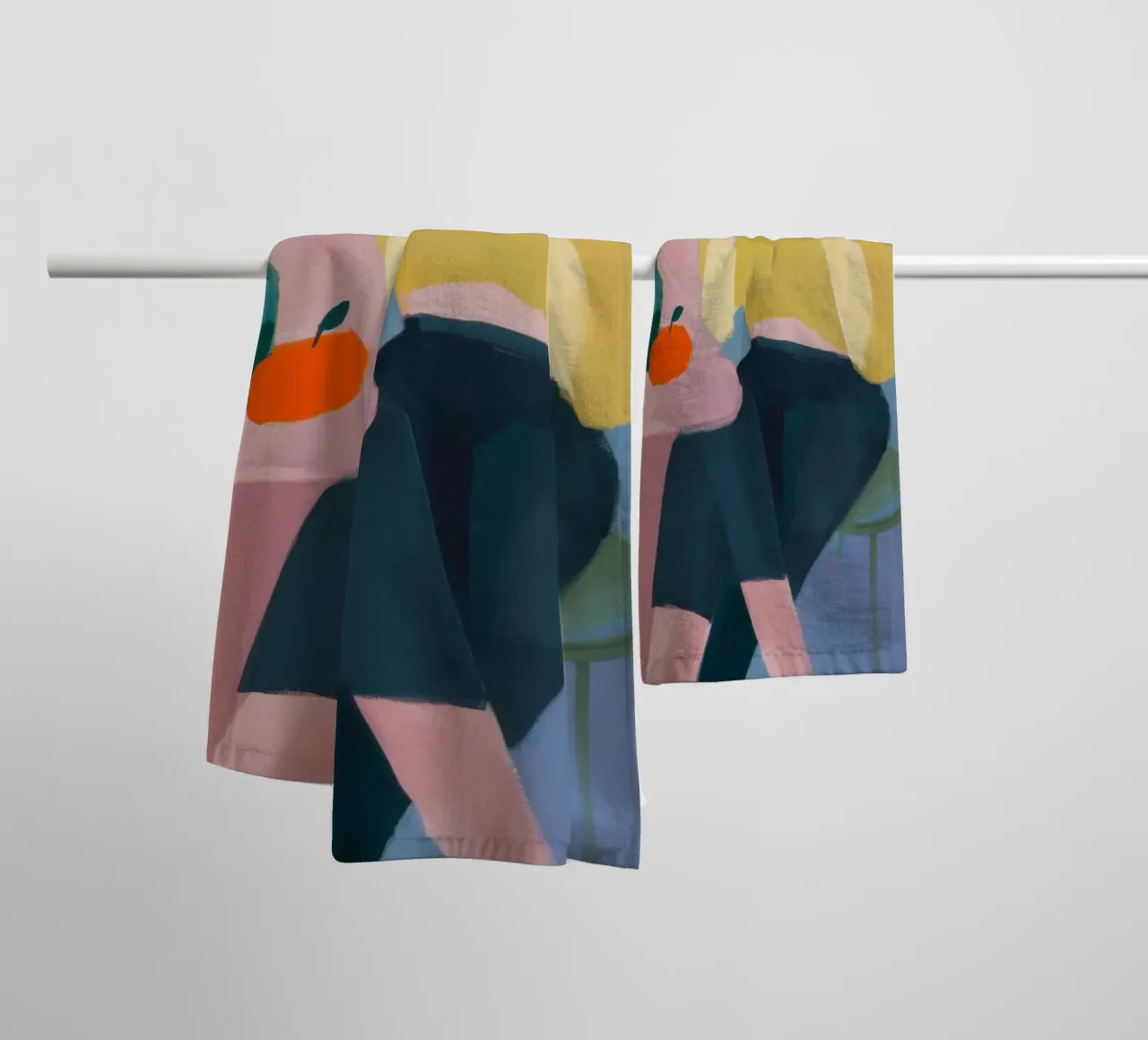 Pensive Wine Repose towel by Mossy Pigment