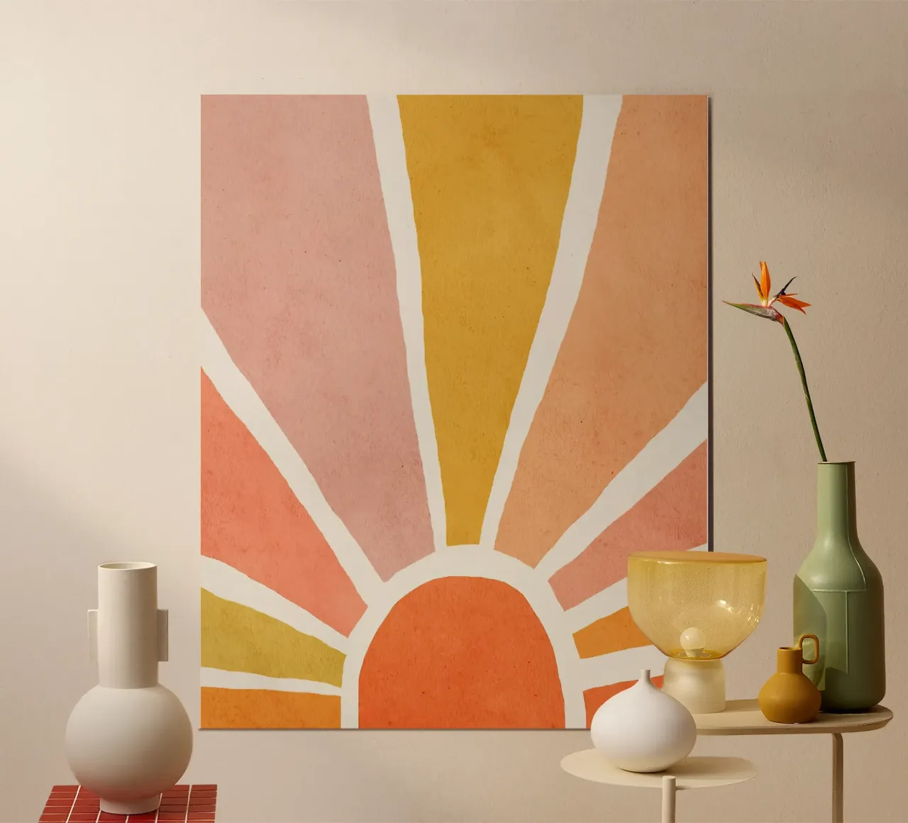 Soleil poster avec cadre en bois de muench benjamin
