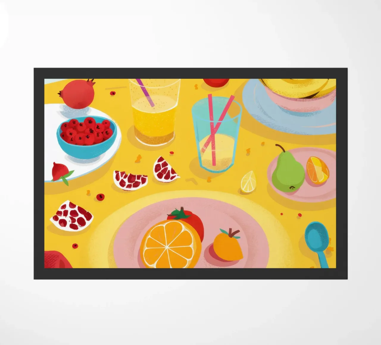 Vibrant Breakfast Flatlay doormat by Monuments Fire