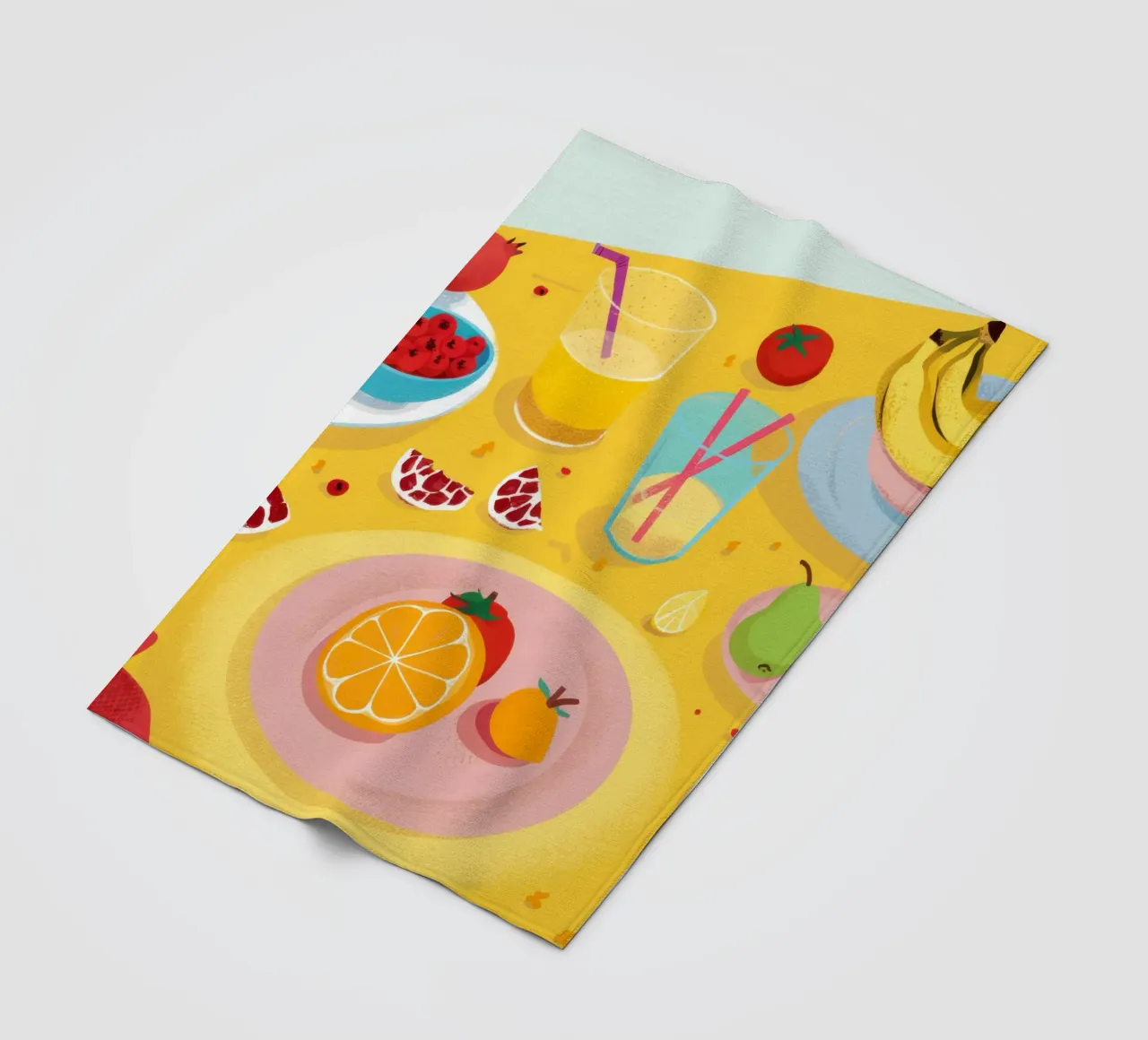 Vibrant Breakfast Flatlay fleece blanket by Monuments Fire
