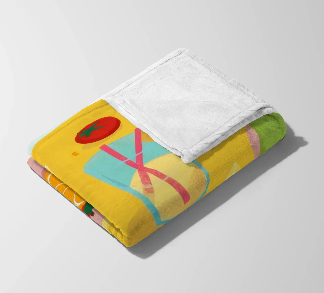 Vibrant Breakfast Flatlay fleece blanket by Monuments Fire