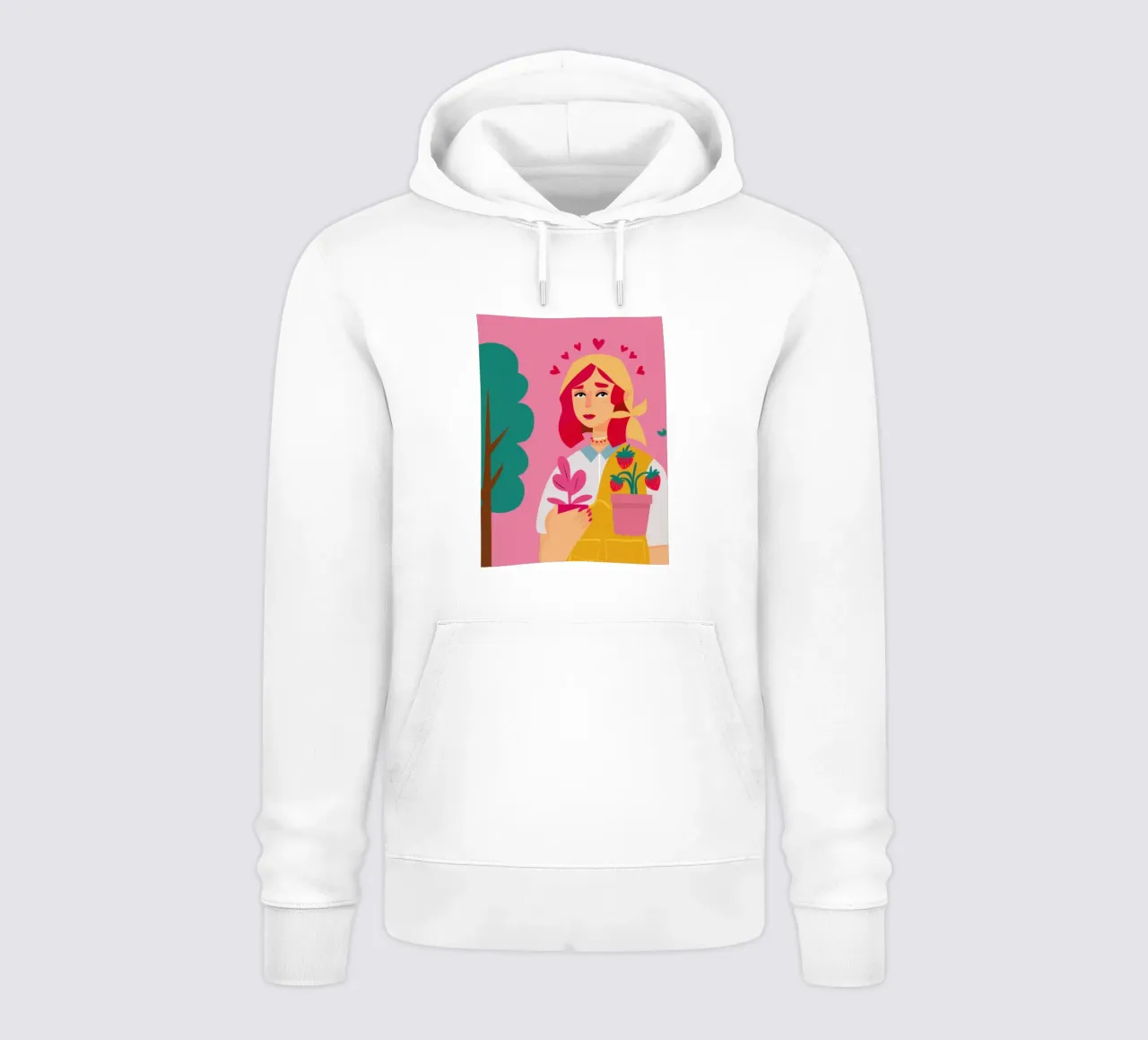 Vaso di fiori con abito rosa felpa con cappuccio da Lune Dreams