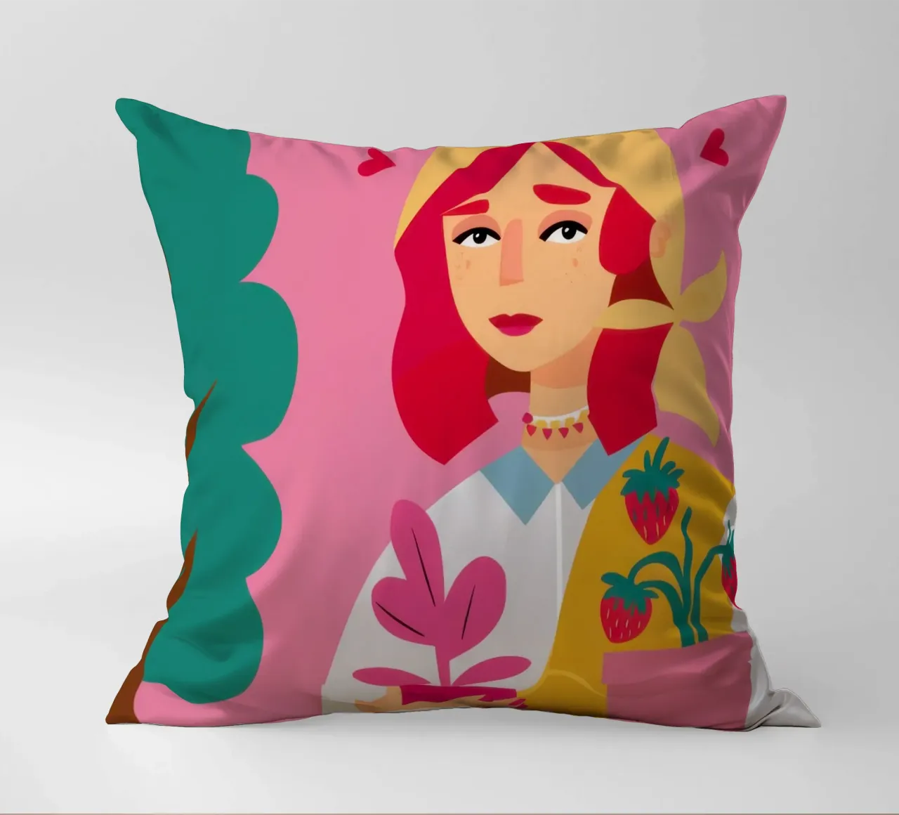 Vaso di fiori con abito rosa cuscino da Lune Dreams