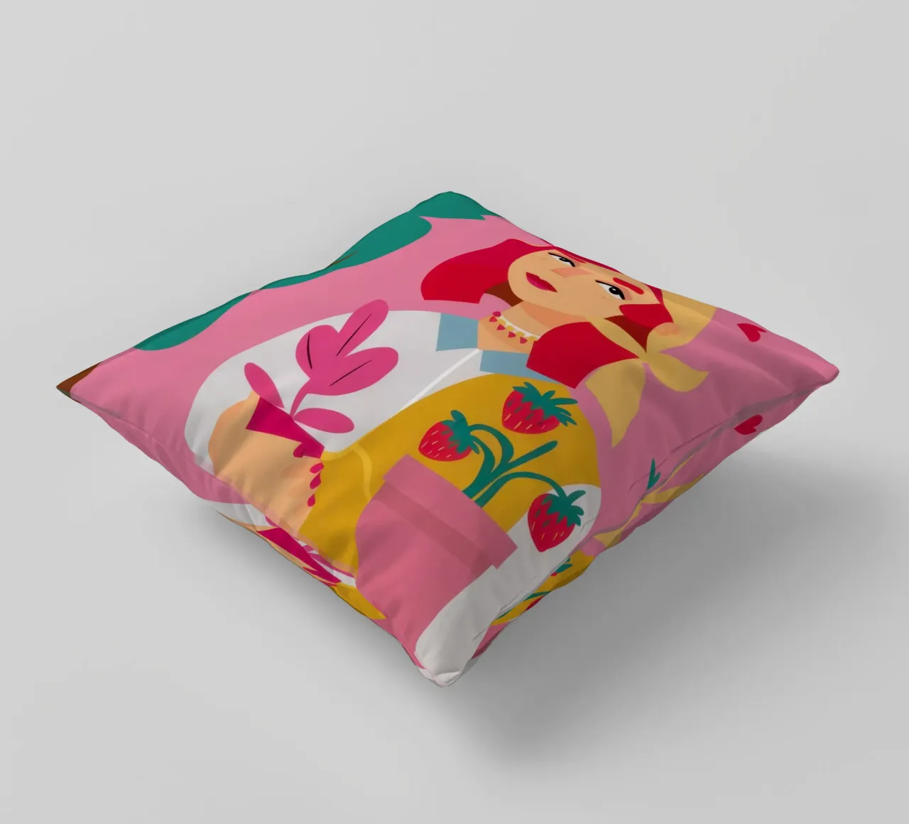 Vaso di fiori con abito rosa cuscino da Lune Dreams