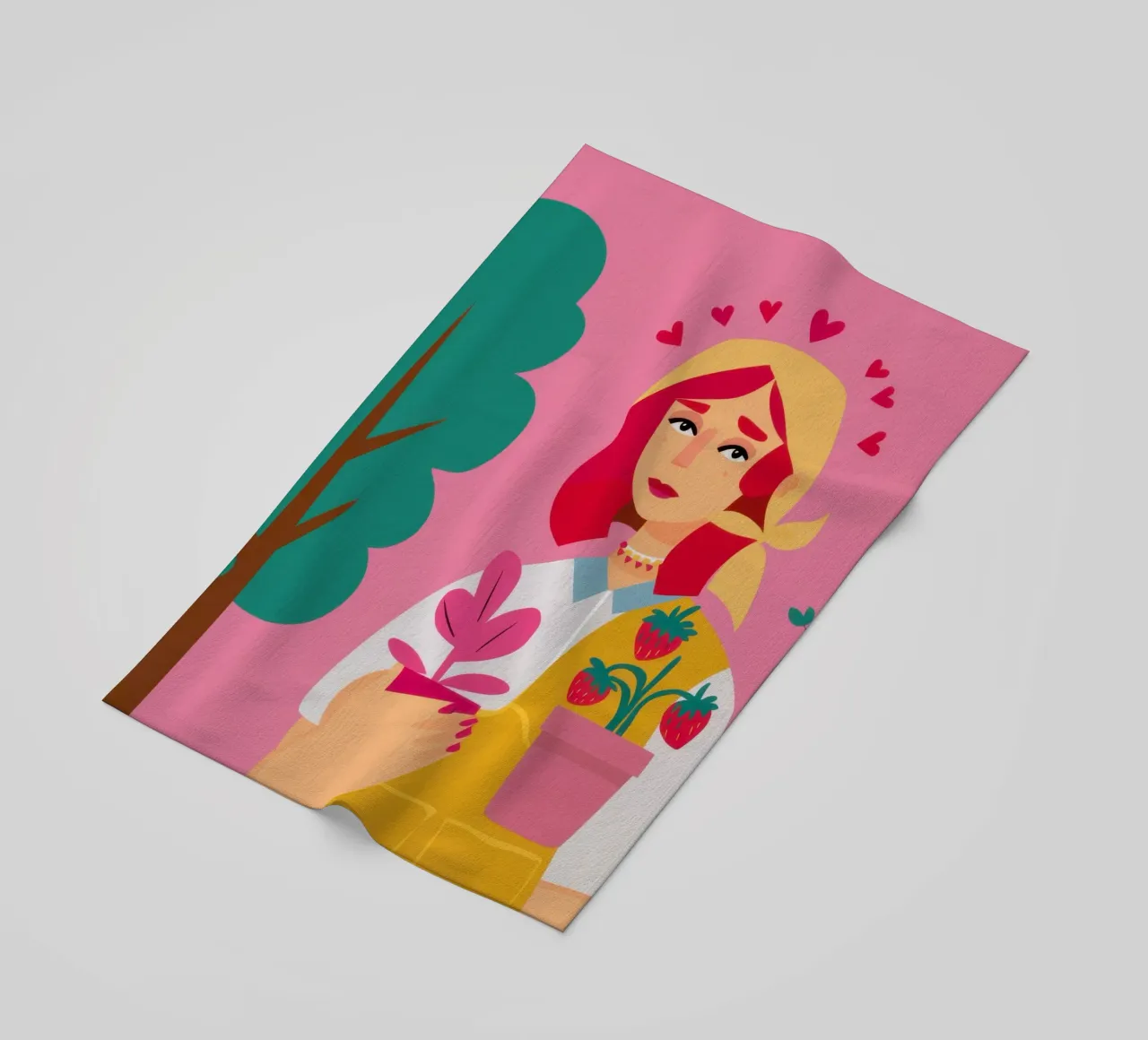 Vaso di fiori con abito rosa telo mare da Lune Dreams