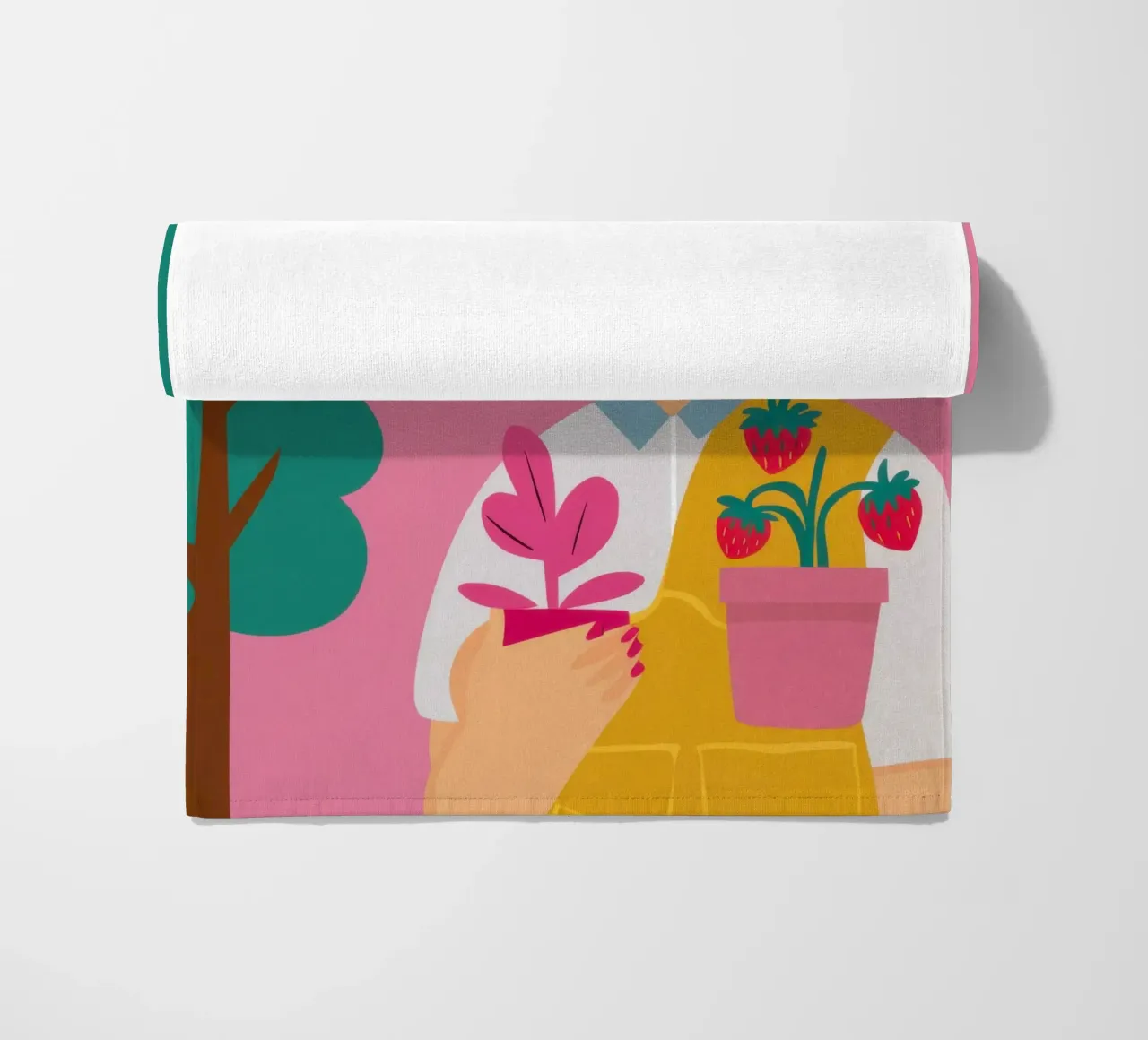 Vaso di fiori con abito rosa telo mare da Lune Dreams