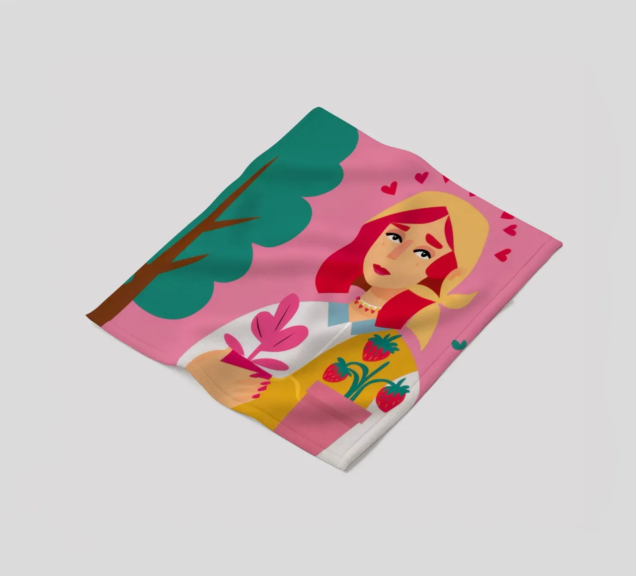 Vaso di fiori con abito rosa coperta in pile da Lune Dreams