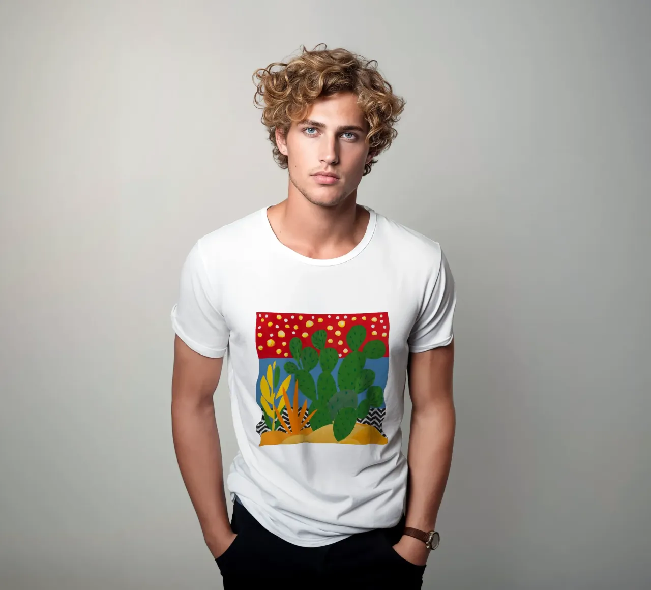 Cactus a punti d'oro t-shirt da Arcane Lines