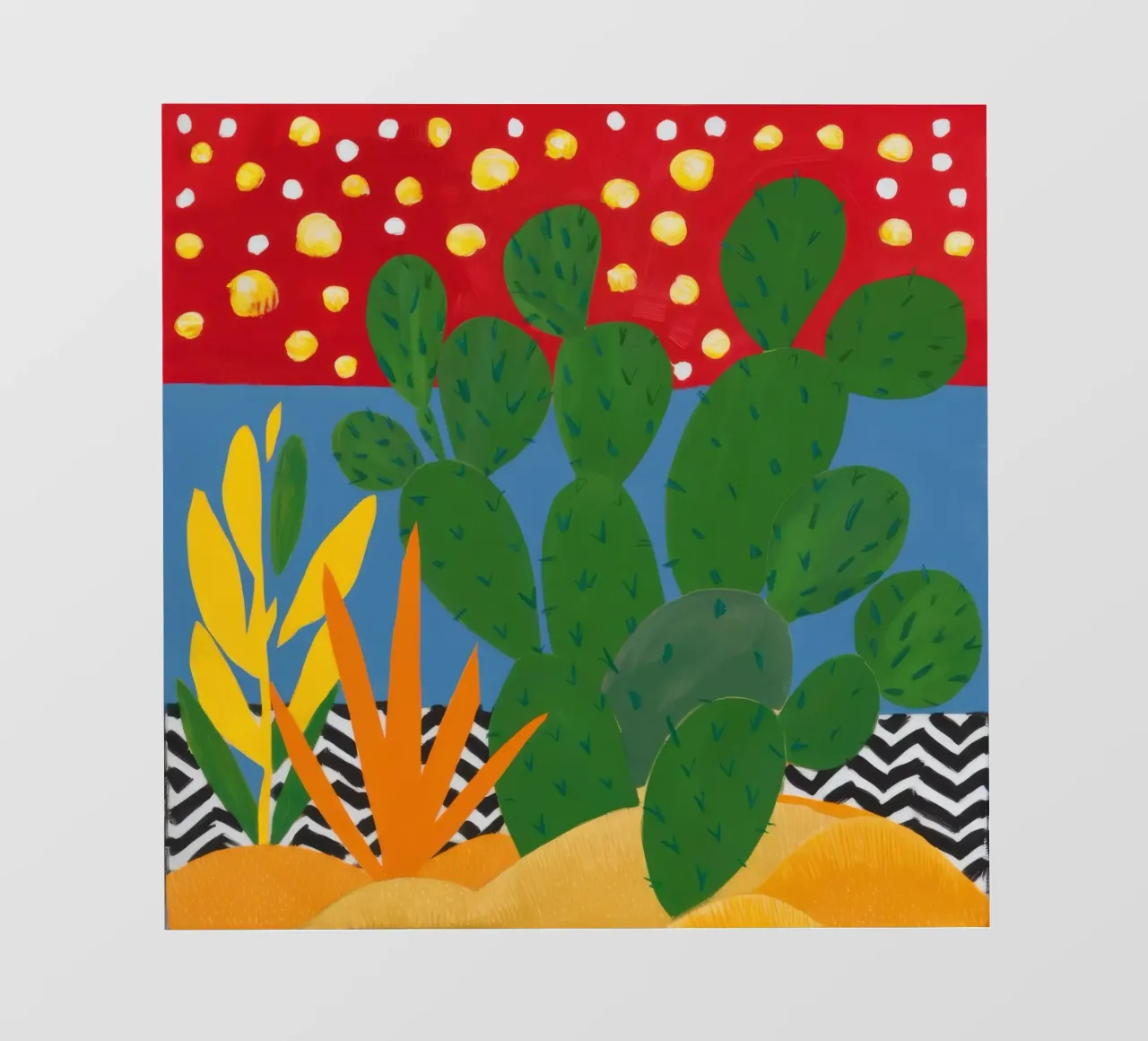 Cactus a punti d'oro telo in pvc da Arcane Lines