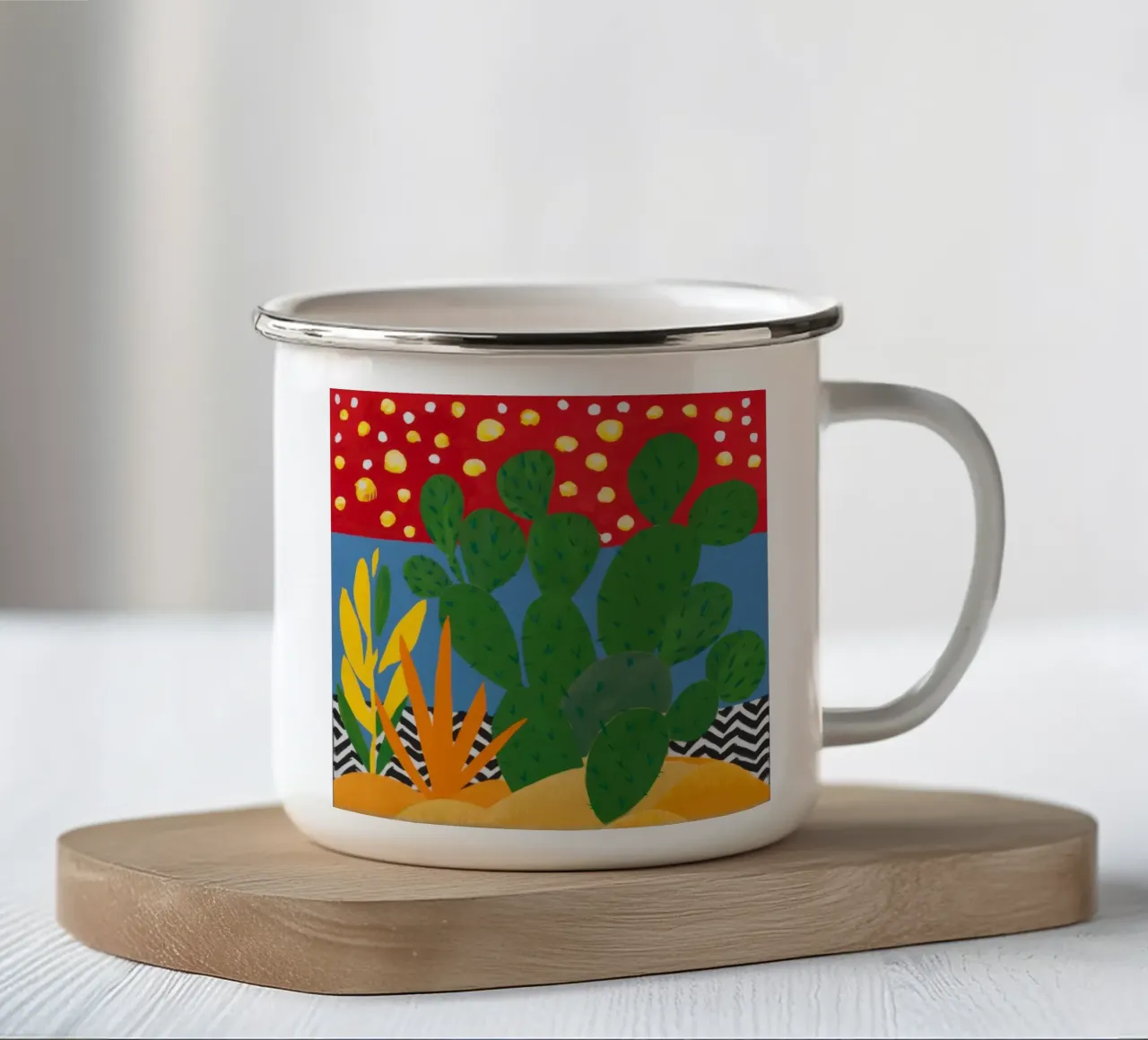 Cactus a punti d'oro tazza in smalto da Arcane Lines