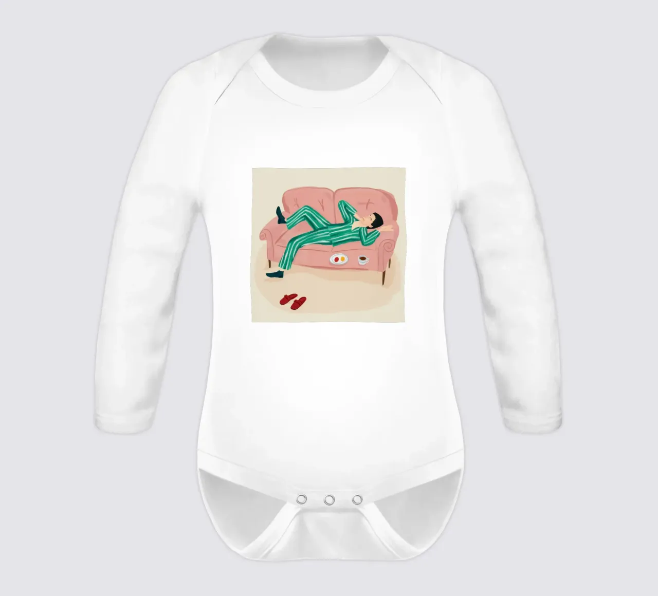Serene Pajama Elegance long-sleeve baby romper by Hollow Years