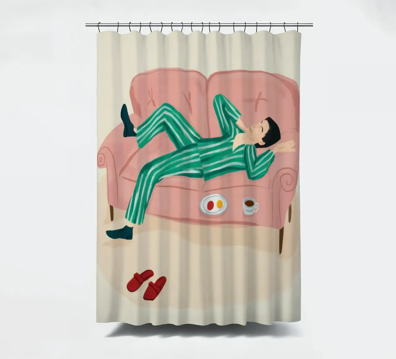 Serene Pajama Elegance shower curtain by Hollow Years