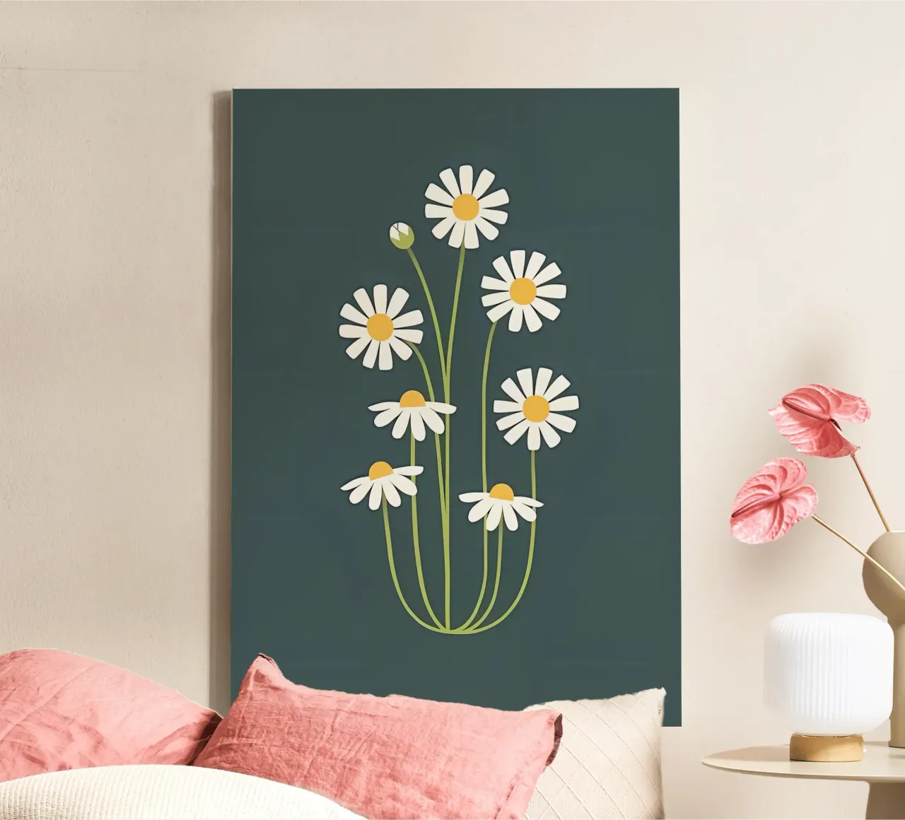 Fiori bianchi tela con Cornice a cassetta da Jose
