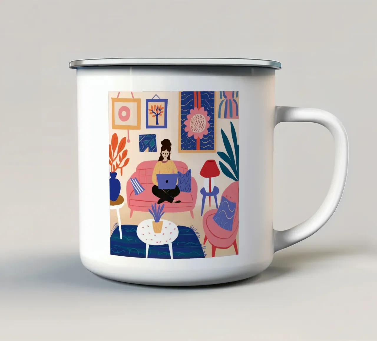 Hub per l'ufficio domestico chic tazza in smalto da Monuments Fire