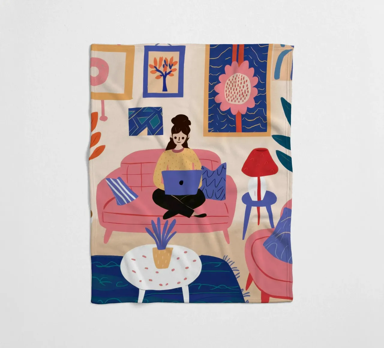 Chic Home Office Hub fleece blanket by Monuments Fire