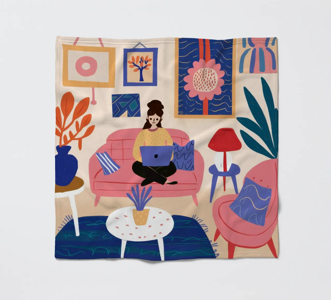Chic Home Office Hub fleece blanket by Monuments Fire