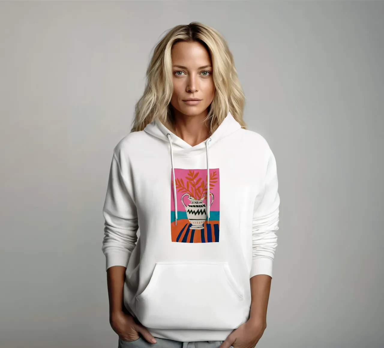 Pink Leaf Stillness hoodie by Arcane Lines
