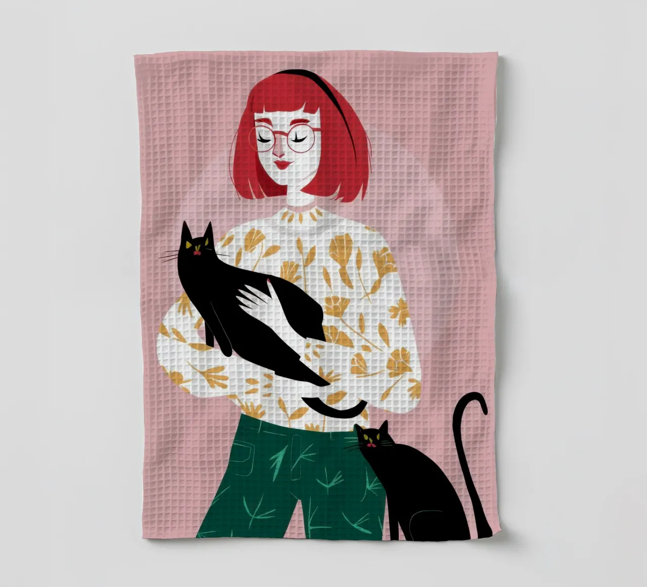 Compagno felino cremisi canovaccio da cucina da Hollow Years