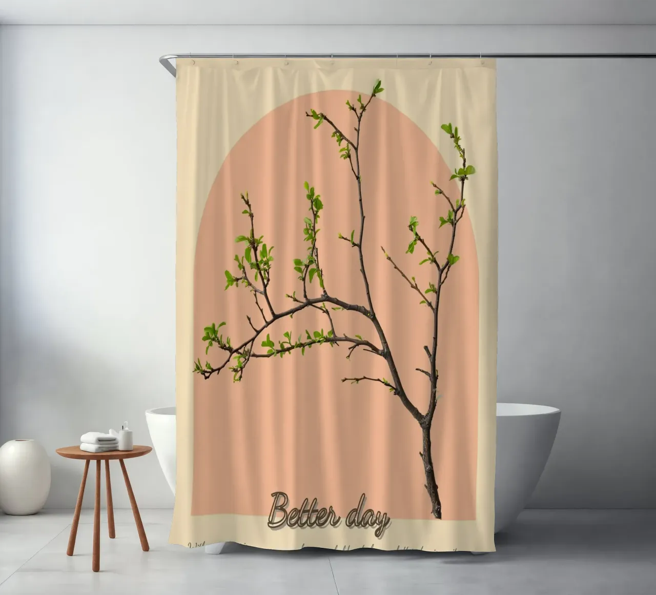 branch positive message cortina de baño de Creaton