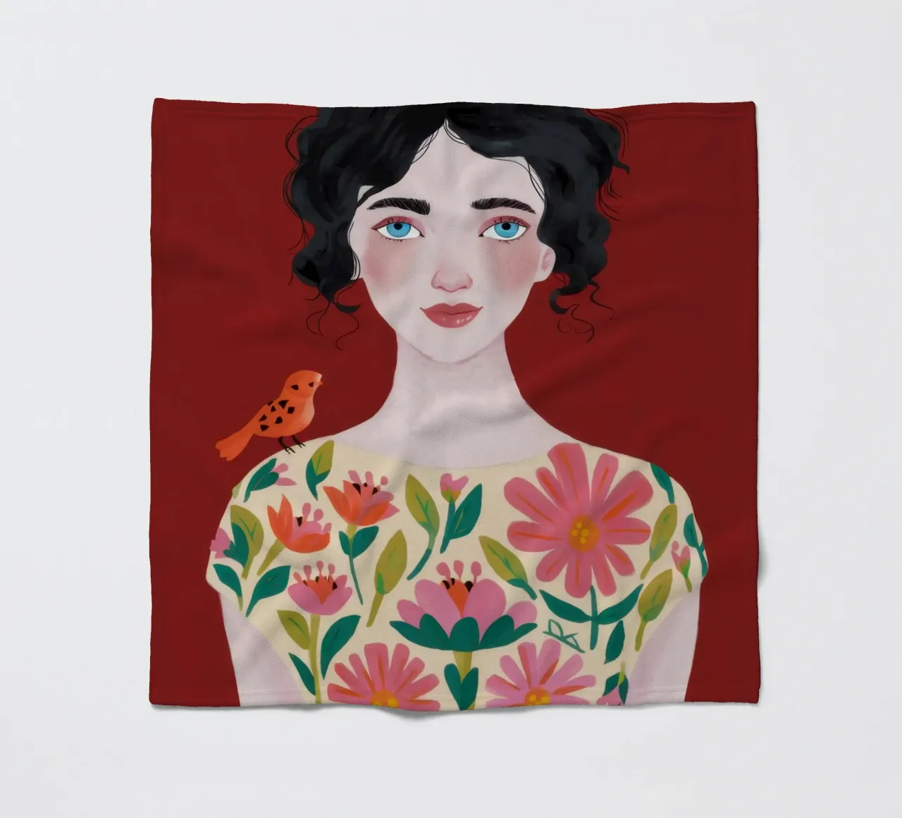 Floral Blouse Beauty fleece blanket by Lune Dreams