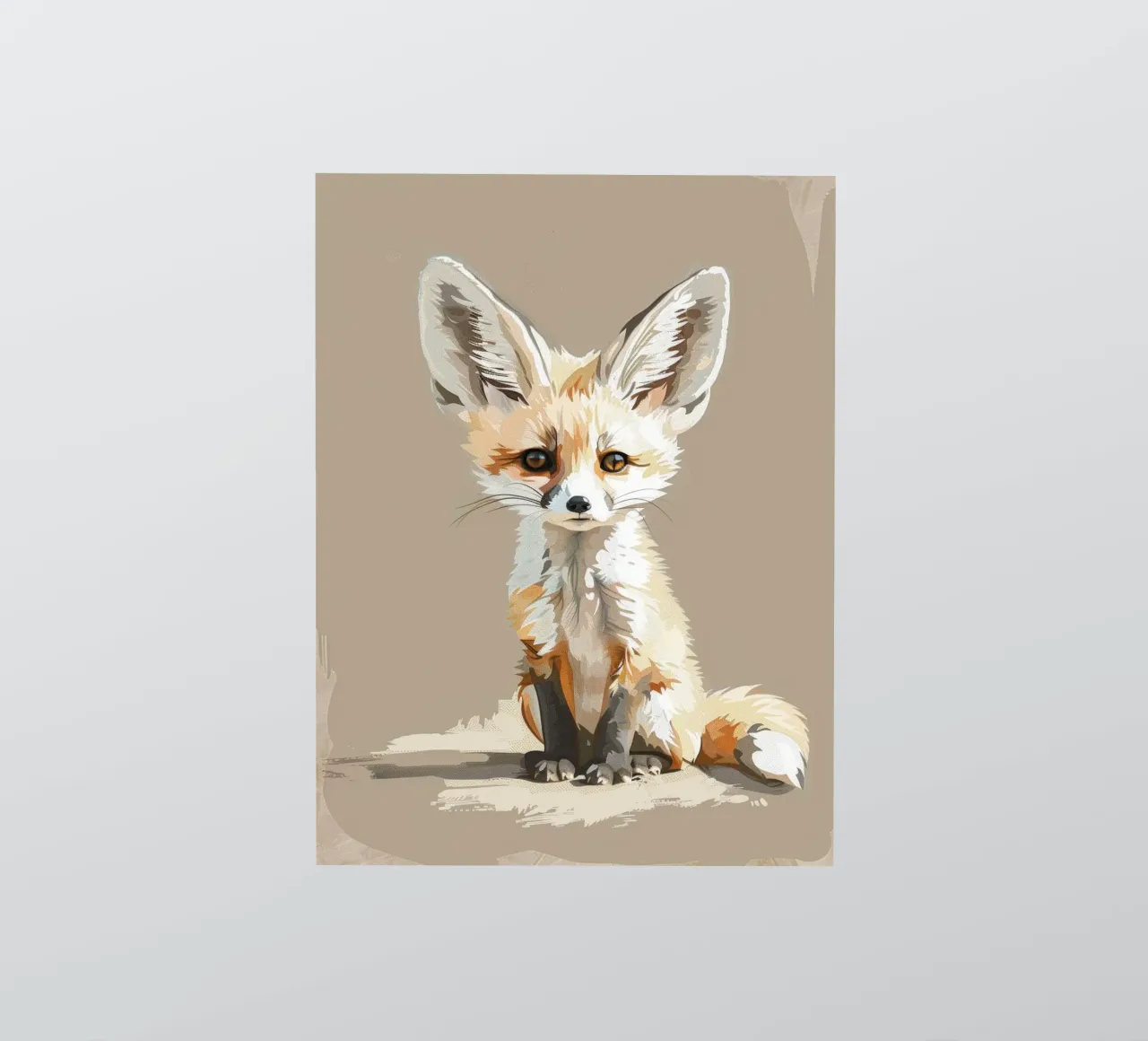 Young fennec fox with oversized ears sitting patiently sticker by DesignDoodle
