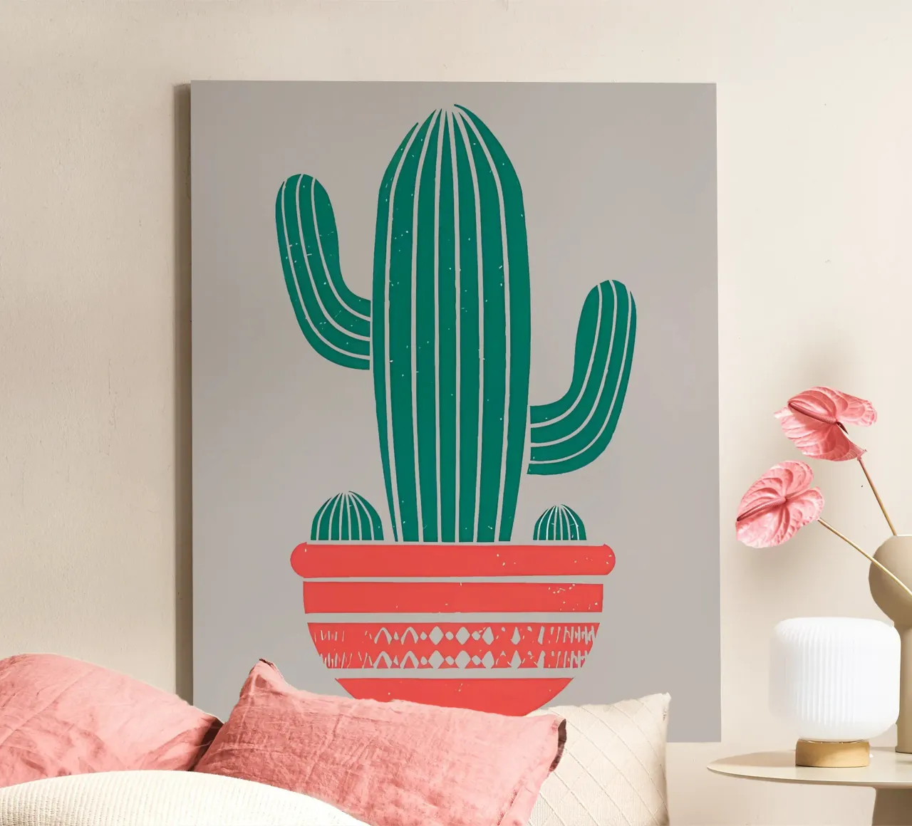 Cactus tela con Cornice a cassetta da Jose