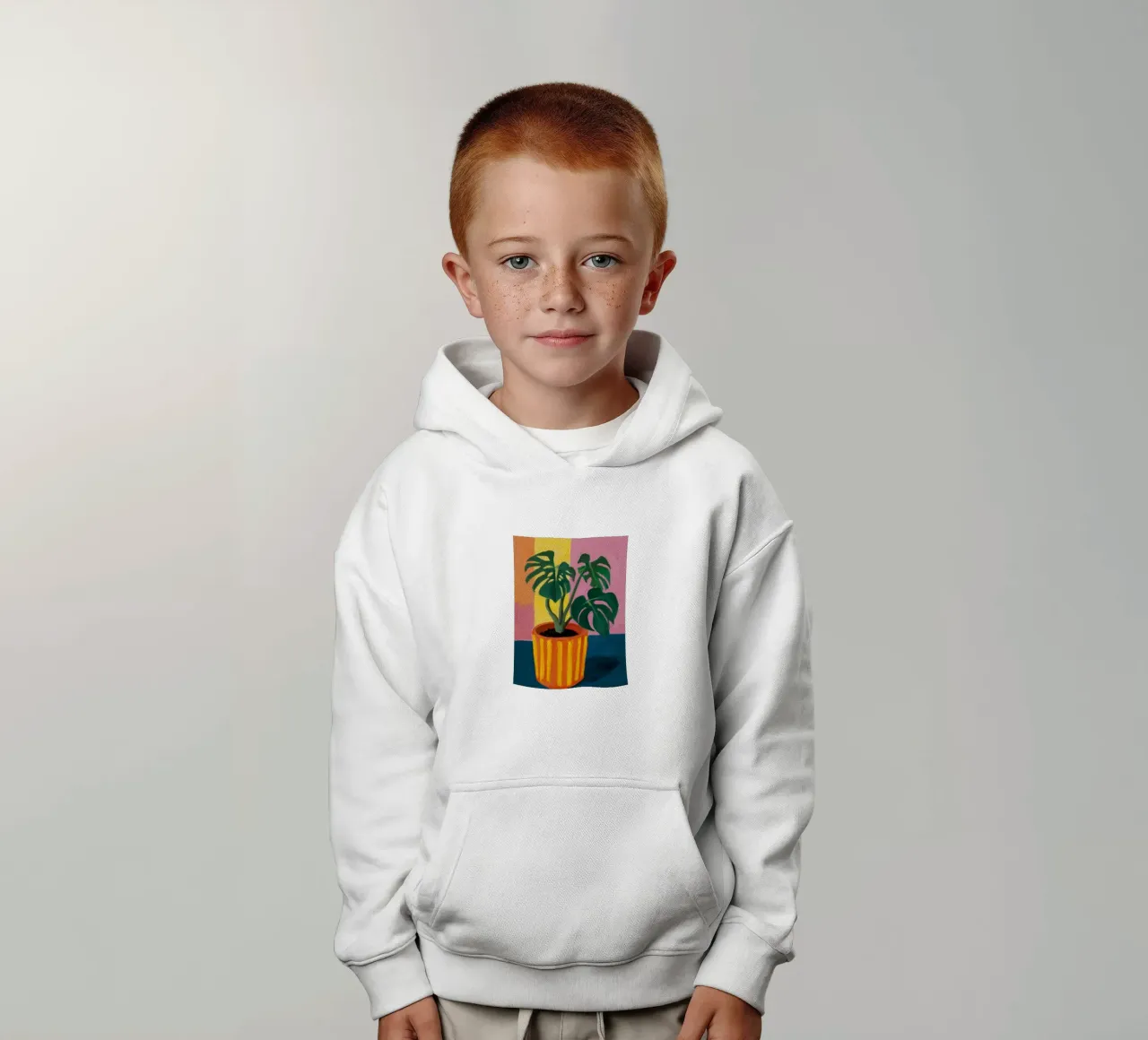 Monstera Pastello Mood felpa bambino con cappuccio da Arcane Lines