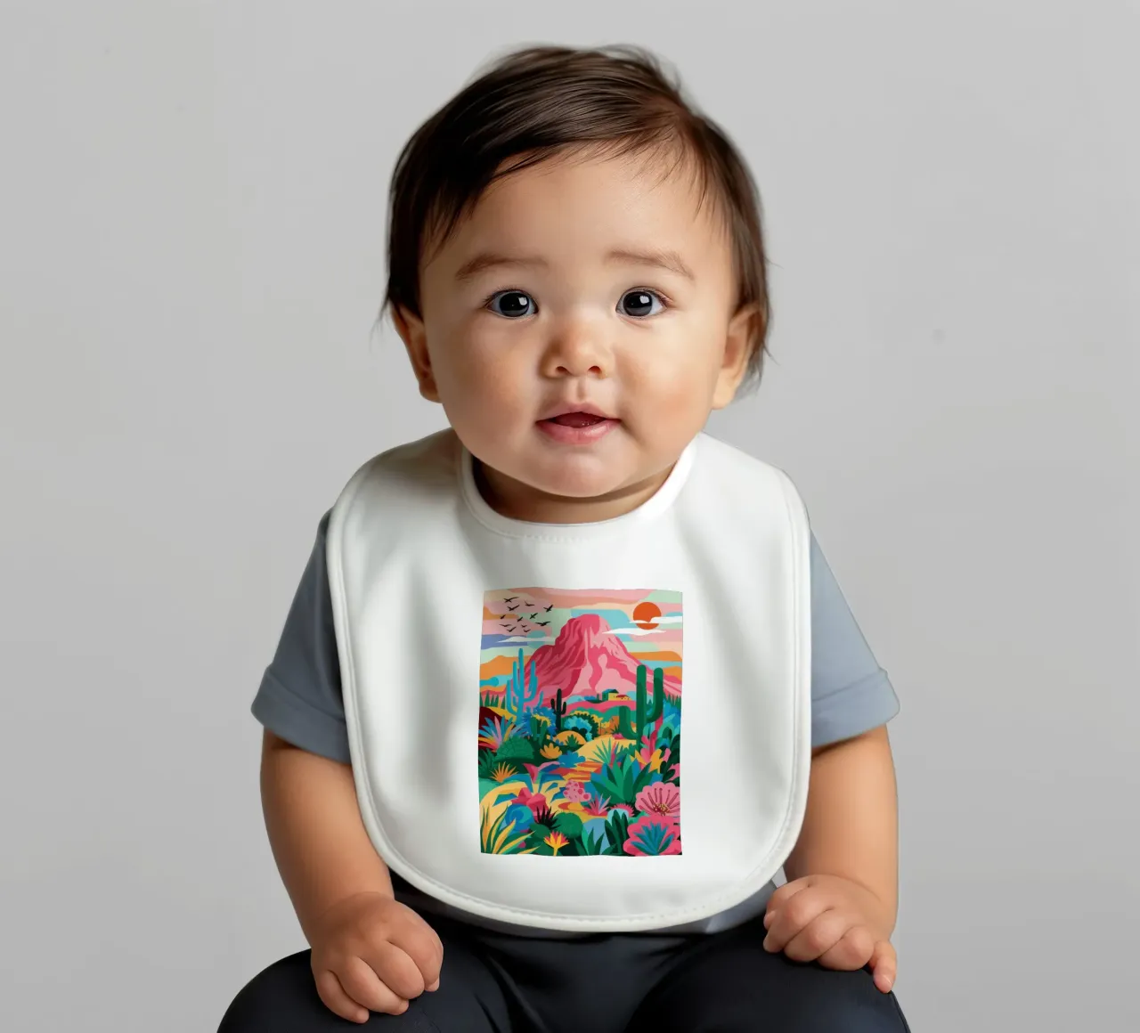 Canyon Bloom Vista baby bib by Monuments Fire