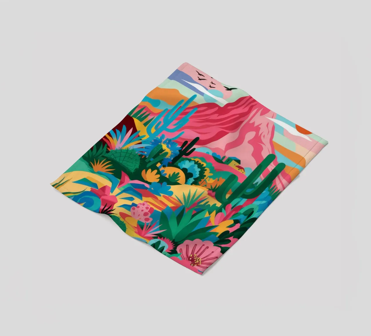 Canyon Bloom Vista fleece blanket by Monuments Fire