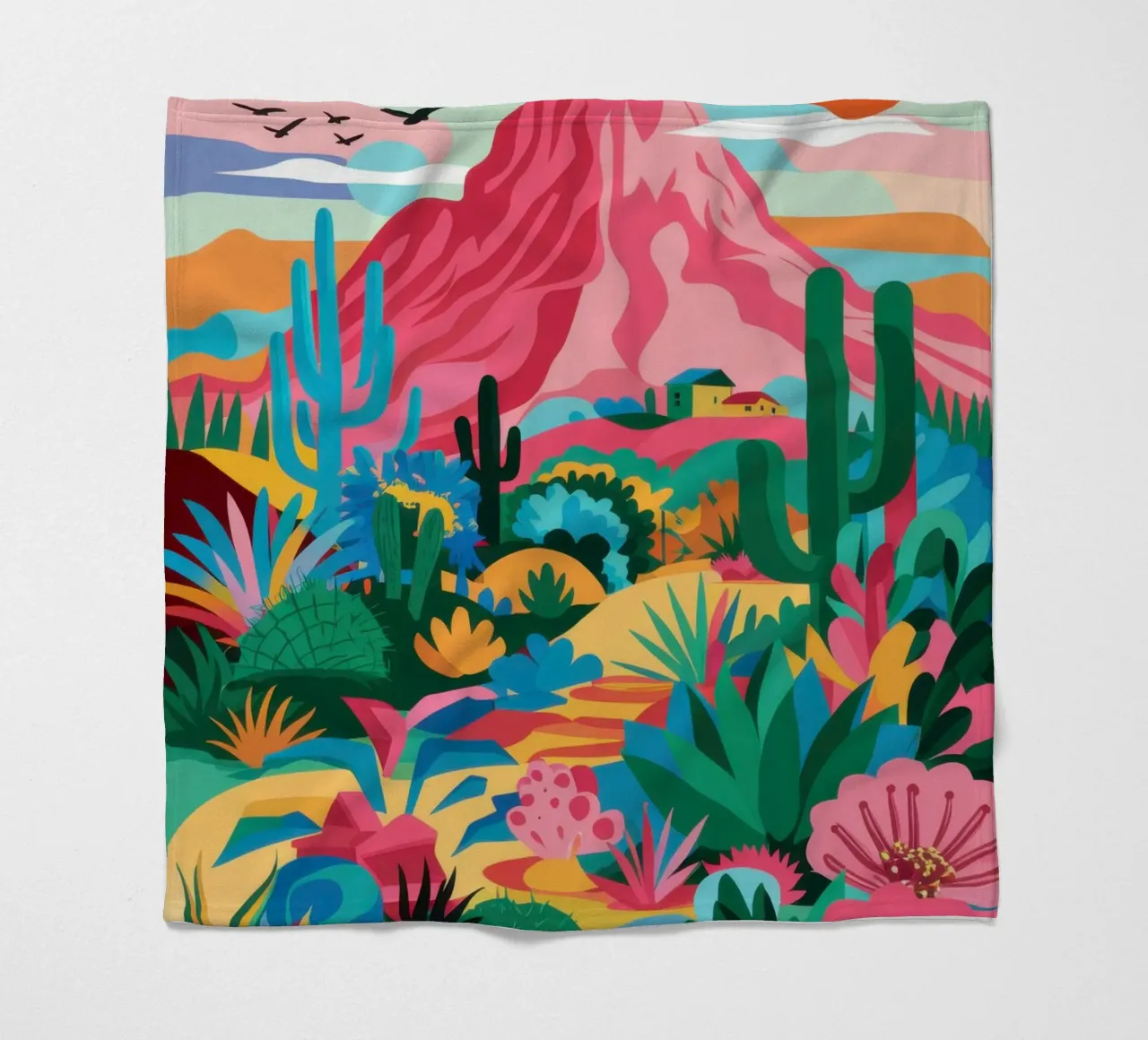 Canyon Bloom Vista fleece blanket by Monuments Fire