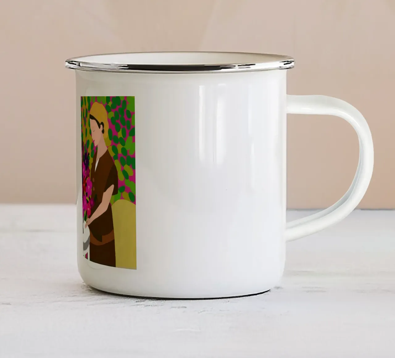 Creazione floreale collaborativa tazza in smalto da Hollow Years