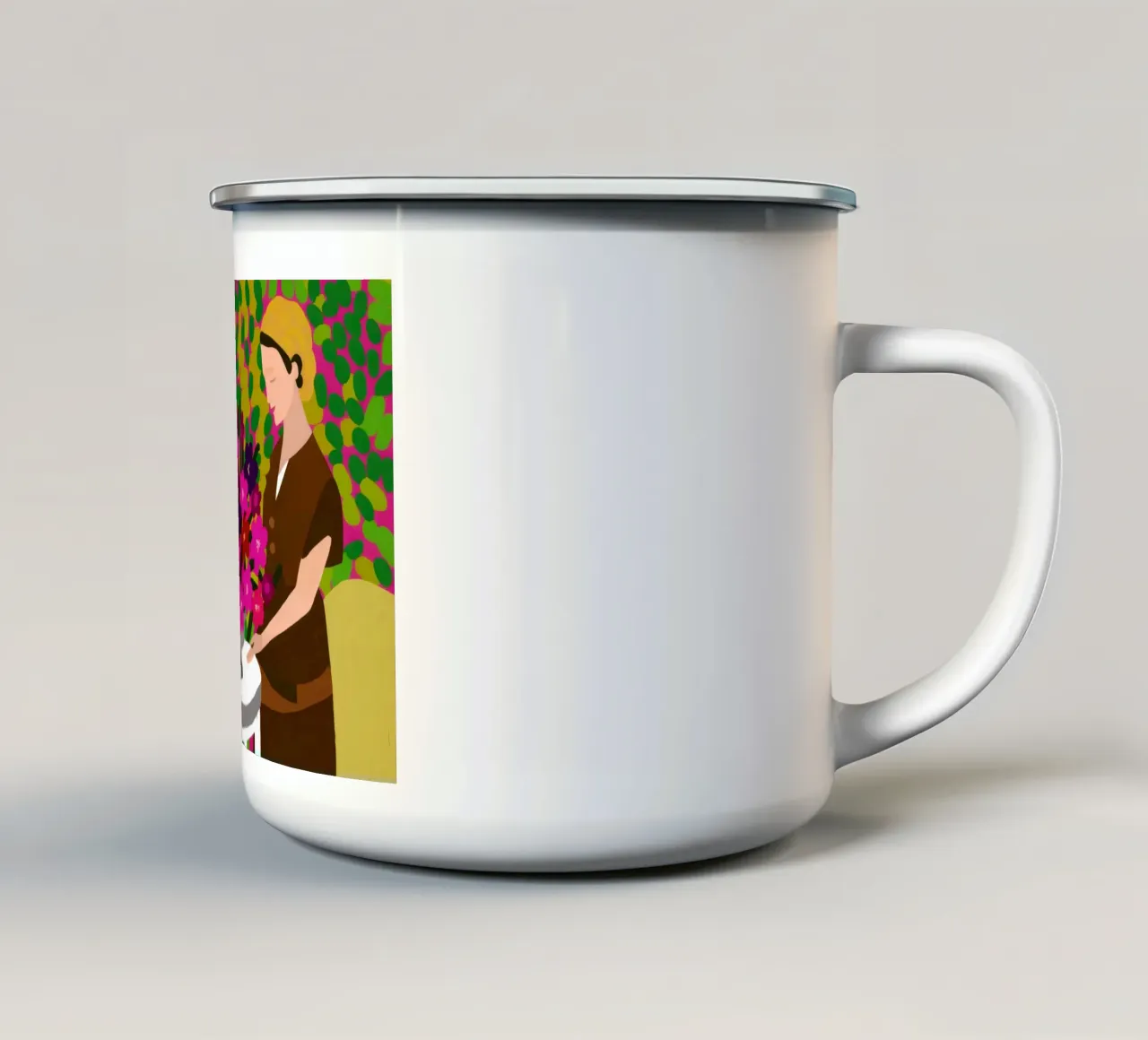 Creazione floreale collaborativa tazza in smalto da Hollow Years