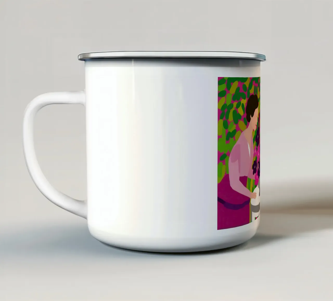 Creazione floreale collaborativa tazza in smalto da Hollow Years