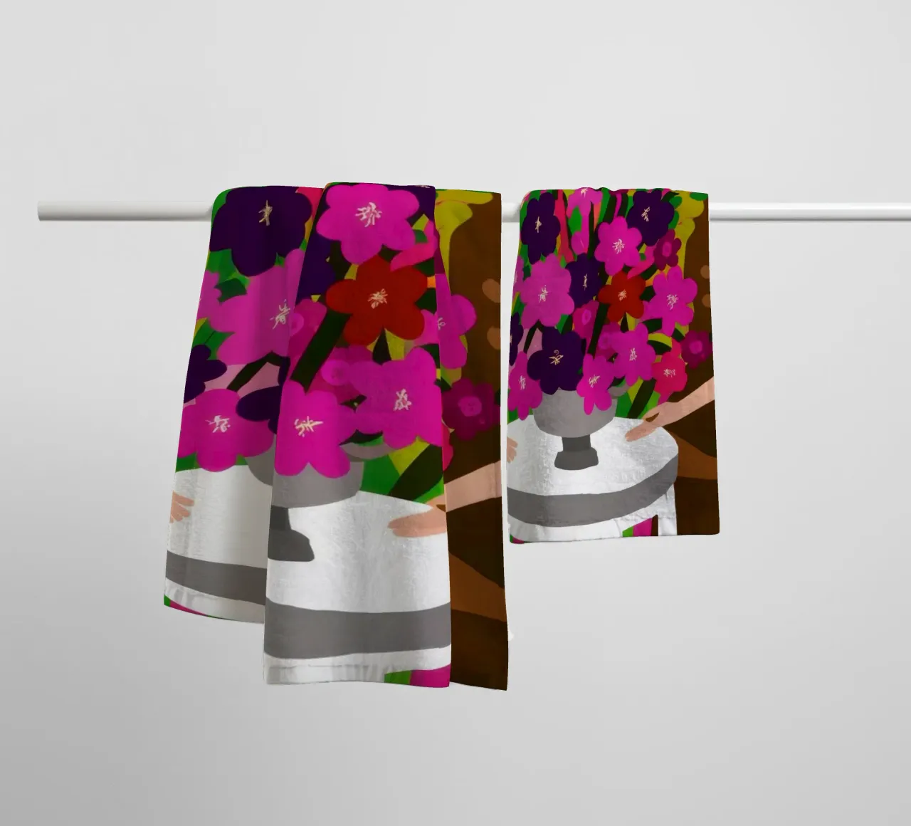 Collaborative Floral Creation towel by Hollow Years