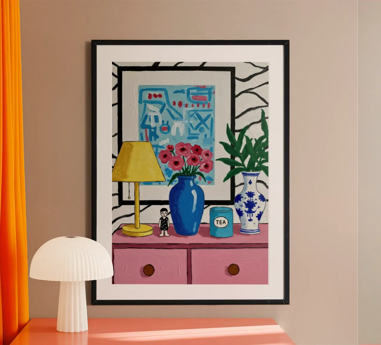 Vaso a cineserie Stillness poster con telaio in alluminio da Lune Dreams
