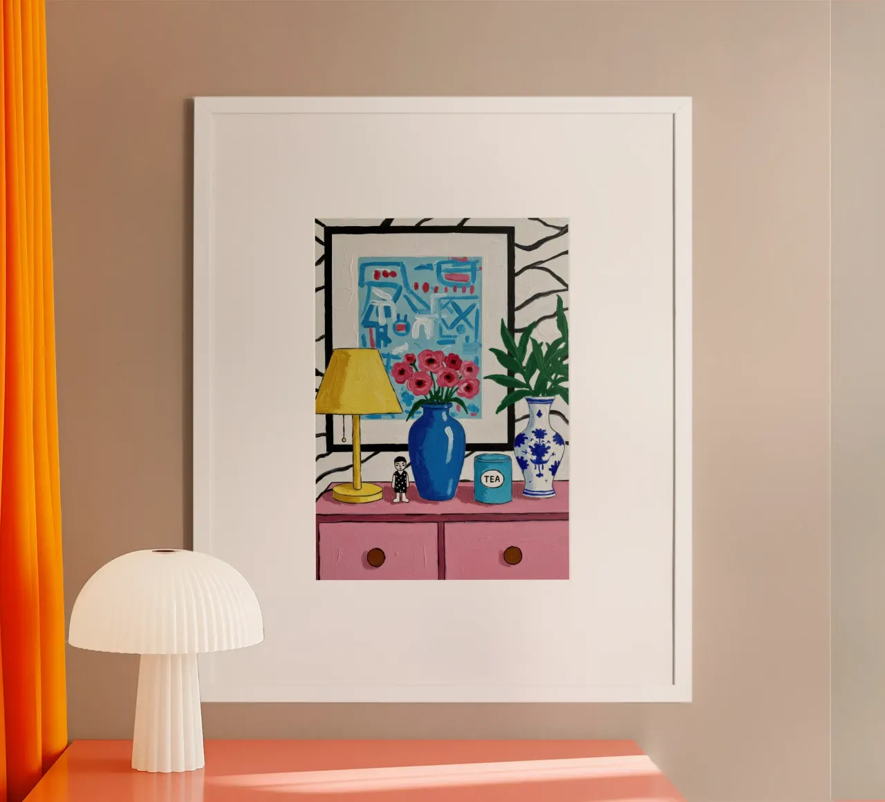 Vaso a cineserie Stillness poster con telaio in alluminio da Lune Dreams