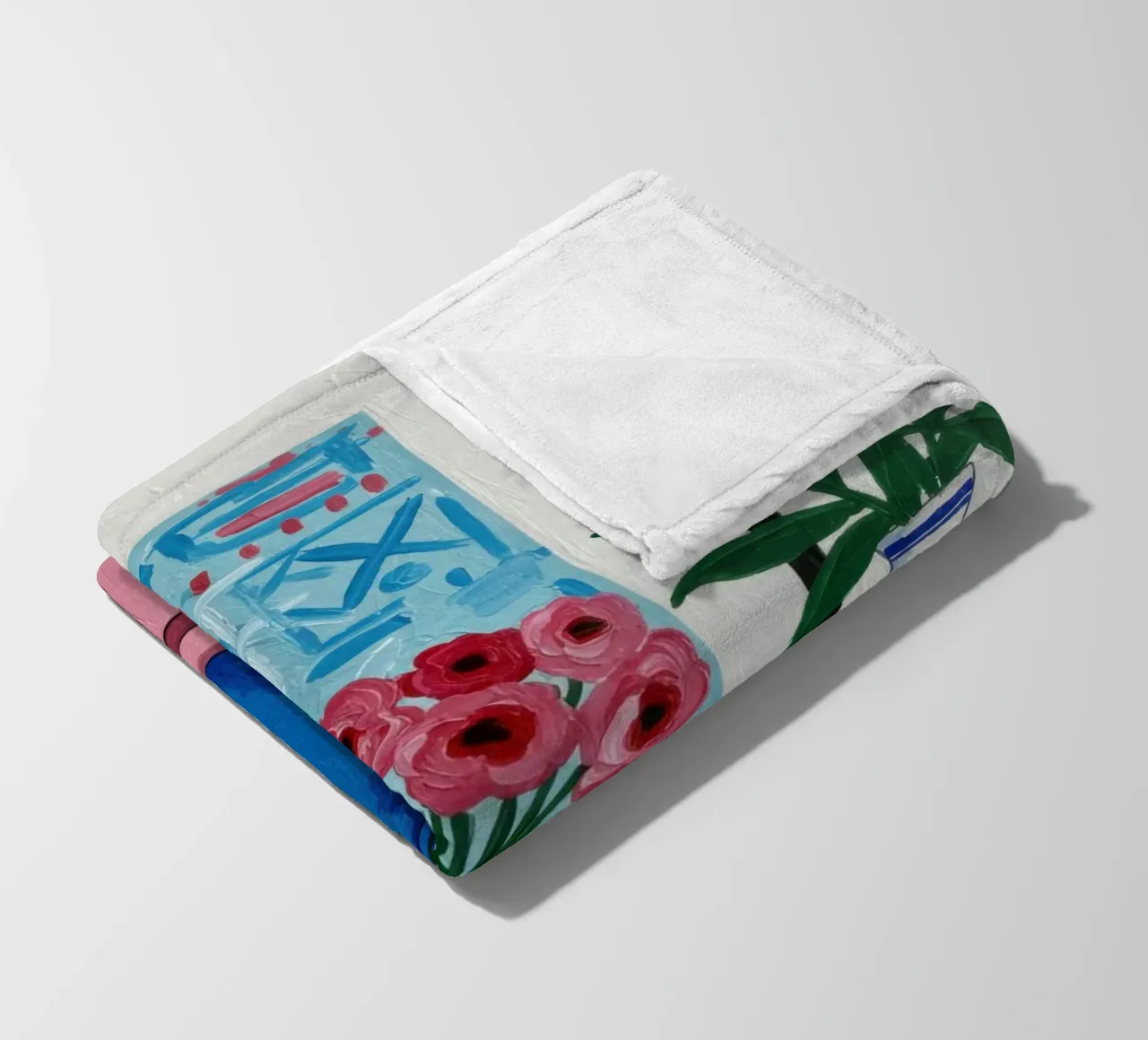 Chinoiserie Vase Stillness fleece blanket by Lune Dreams