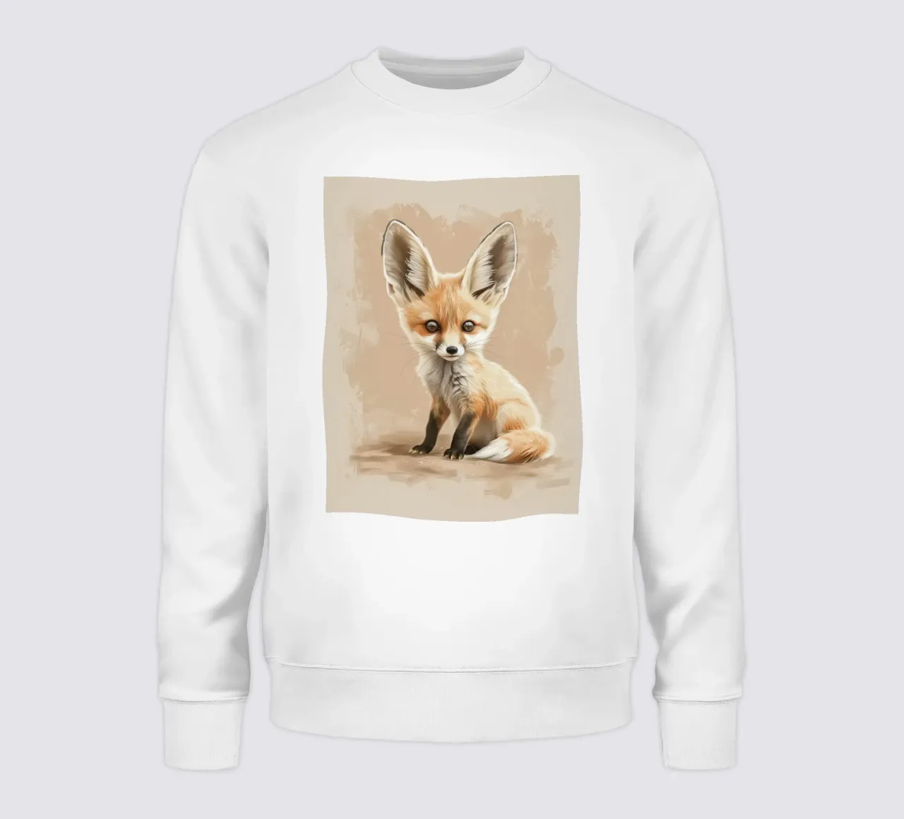 Volpe fennec artisticamente con grandi orecchie espressione concentrata felpa da DesignDoodle