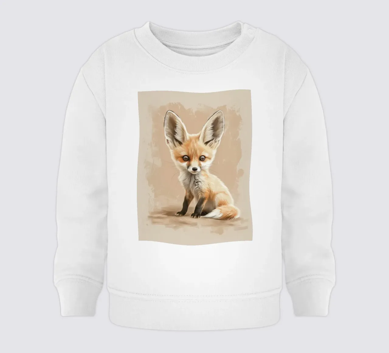 Volpe fennec artisticamente con grandi orecchie espressione concentrata felpa neonato da DesignDoodle