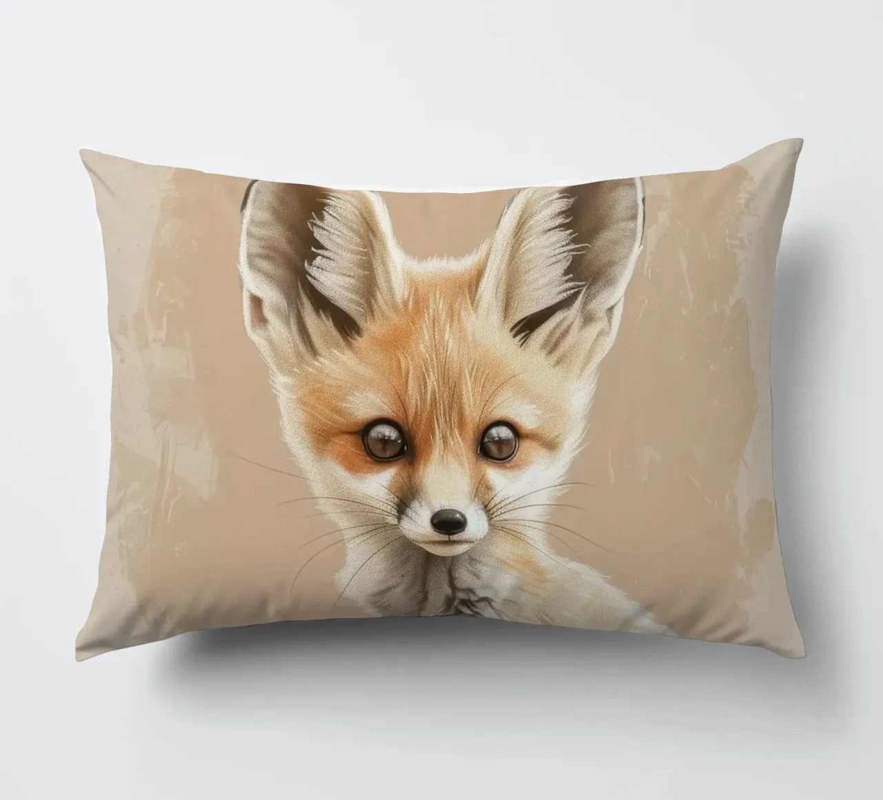 Volpe fennec artisticamente con grandi orecchie espressione concentrata cuscino da DesignDoodle