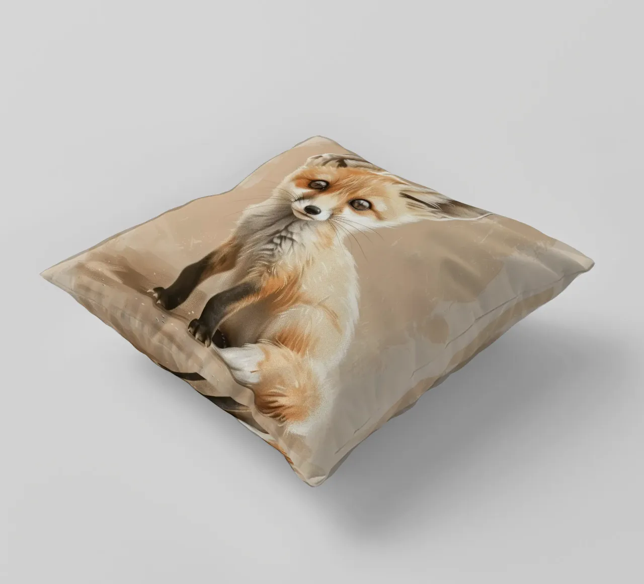 Volpe fennec artisticamente con grandi orecchie espressione concentrata cuscino da DesignDoodle