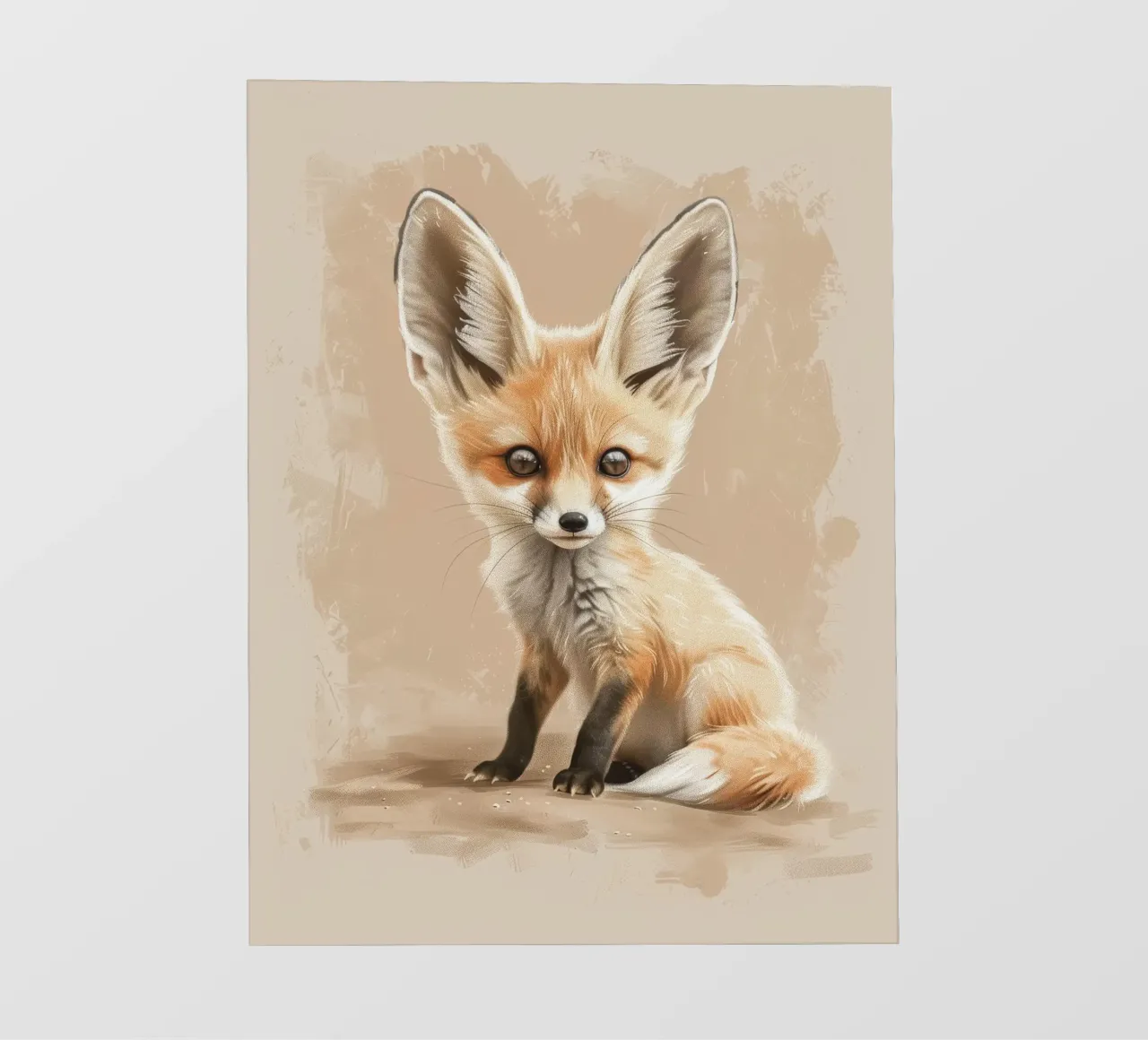 Volpe fennec artisticamente con grandi orecchie espressione concentrata pellicola backlit da DesignDoodle