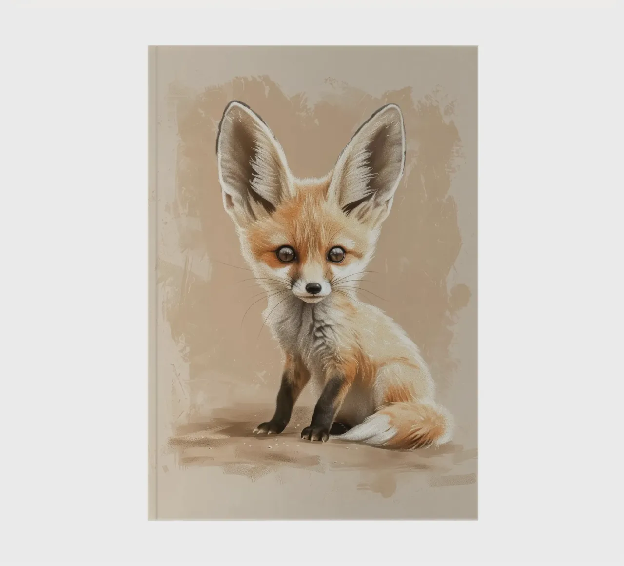 Volpe fennec artisticamente con grandi orecchie espressione concentrata diario da DesignDoodle
