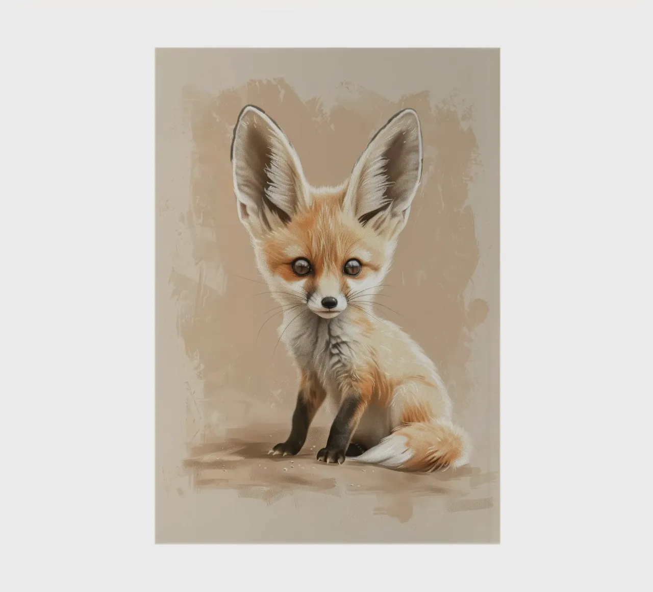 Artistically fennec fox with large ears focused expression notebook by DesignDoodle
