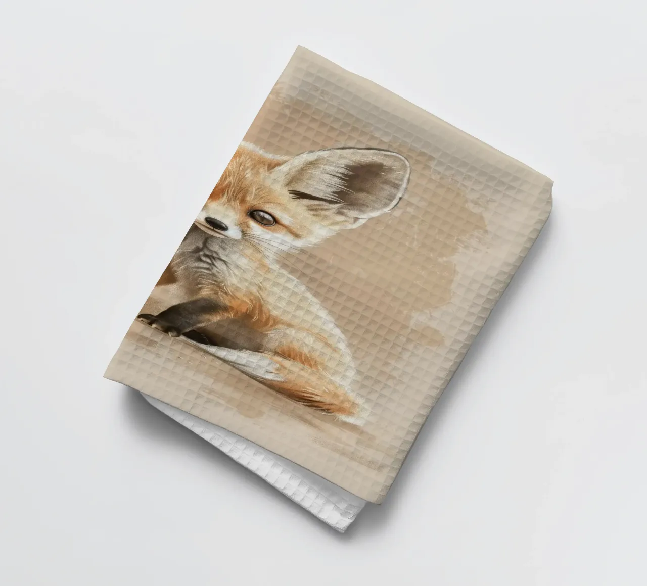 Volpe fennec artisticamente con grandi orecchie espressione concentrata canovaccio da cucina da DesignDoodle