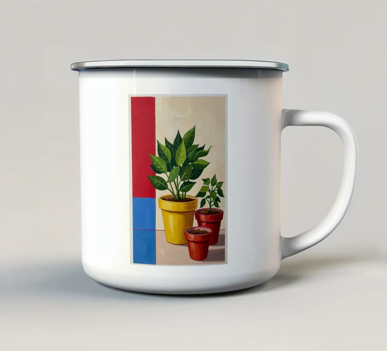 Duo di piante in vaso tazza in smalto da Lune Dreams