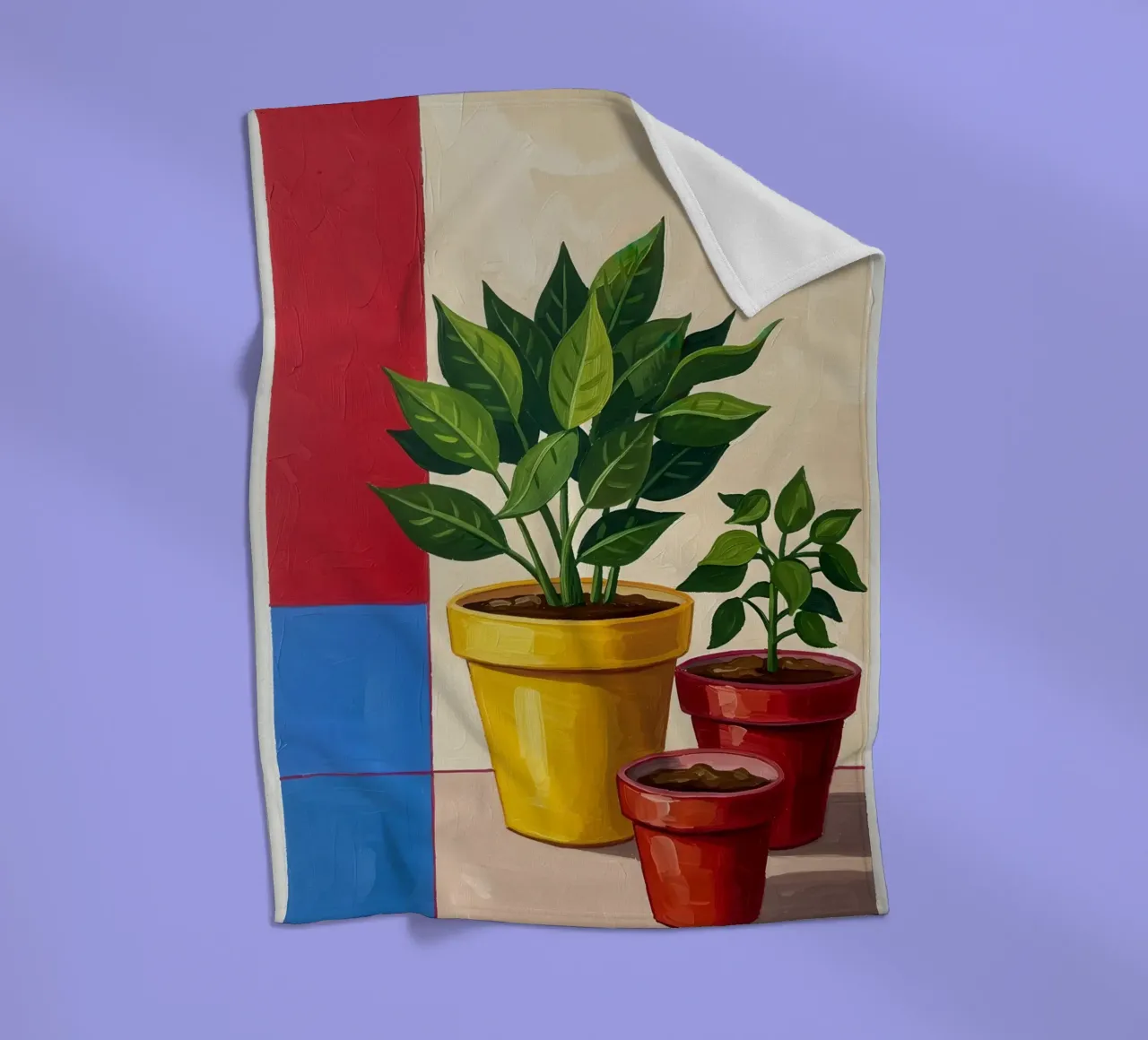 Potted Plant Duo fleece blanket by Lune Dreams